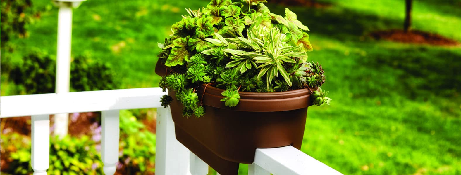 Bloem Deck Balcony Rail Planter: 24" - Terra Cotta