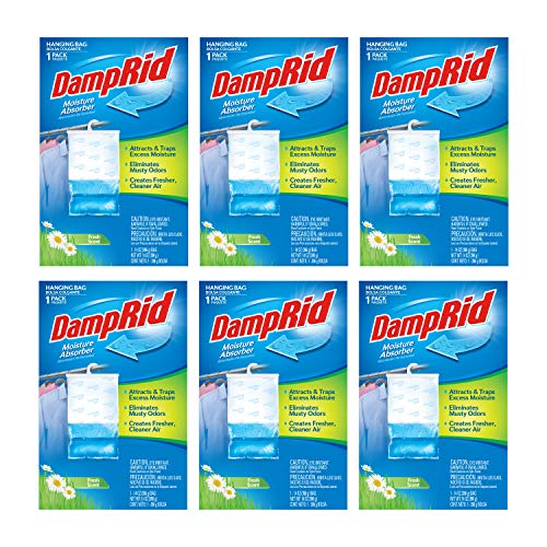 DampRid FG80 Hanging Moisture Absorber Fresh Scent, 6 Count