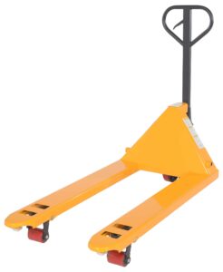 vestil pm5-2748-y yellow standard pallet truck, 5500 lbs capacity, 48" length x 27" width fork