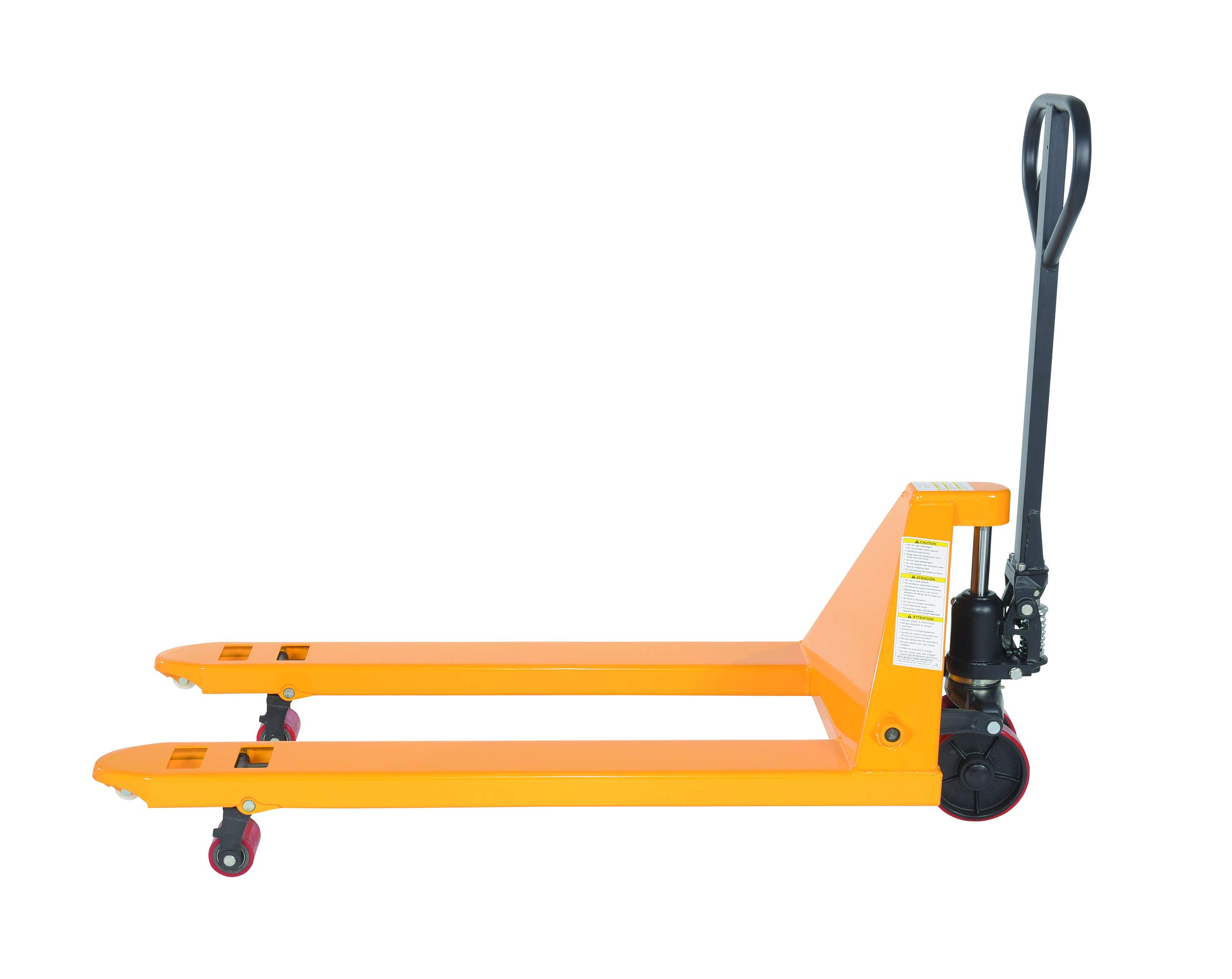 Vestil PM5-2748-Y Yellow Standard Pallet Truck, 5500 lbs Capacity, 48" Length x 27" Width Fork