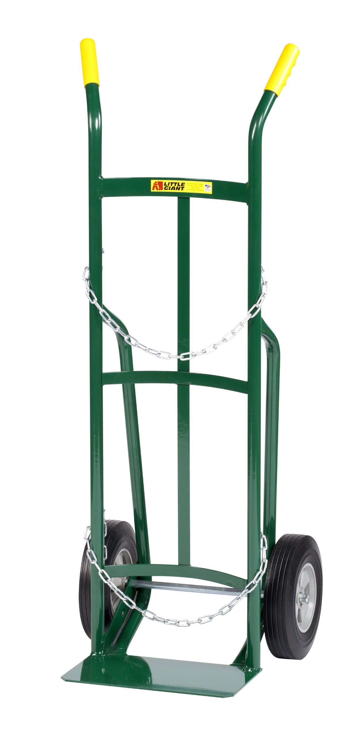 Little Giant TW-42-10 Single Cylinder Cart Truck with Dual Handle, 10" Semi-Pneumatic Wheel, 800 lbs Capacity, 49" Height