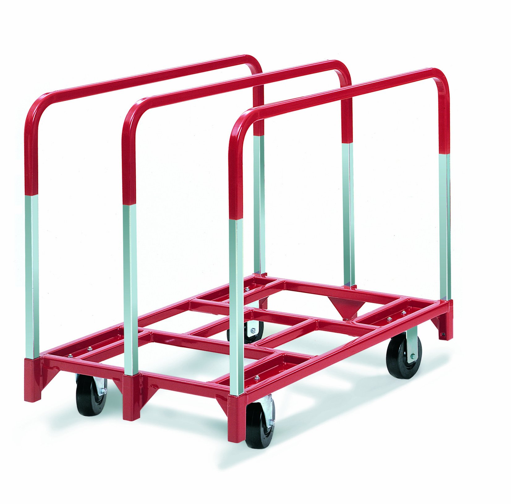 Raymond 3850 Steel Panel Mover with 3 Standard Upright and 5" x 2" Phenolic Casters, 2400 lbs Capacity, 41" Length x 32" Width x 9" Height