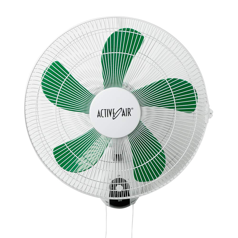 Hydrofarm ACF16 16 inch 3-Speed Wall-Mountable 90-Degree Hydroponic Grow Oscillating Fan, 16-Inch, Stainless Steel