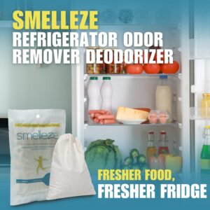 SMELLEZE Reusable Fridge & Freezer Smell Removal Pouch: Eliminates Food Odor Without Chemicals Beige