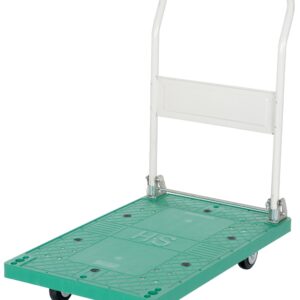 Vestil FPT-2133 Plastic Platform Truck with Fold Down Handle, 500 lbs Capacity, 33" Length x 21" Width x 6-1/2" Height Deck