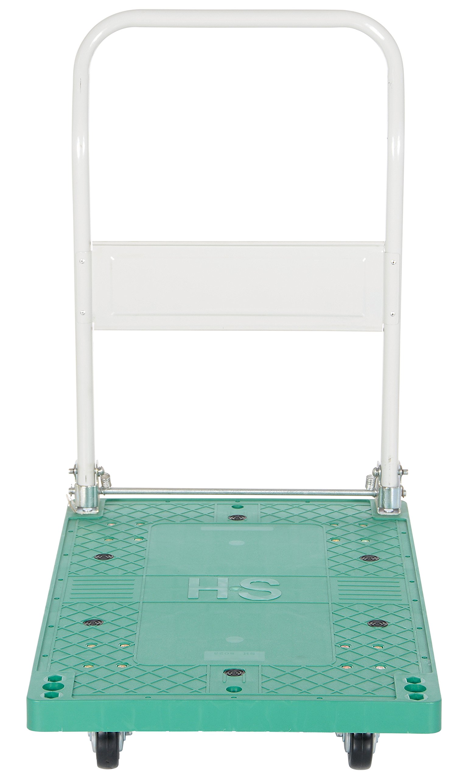 Vestil FPT-2133 Plastic Platform Truck with Fold Down Handle, 500 lbs Capacity, 33" Length x 21" Width x 6-1/2" Height Deck