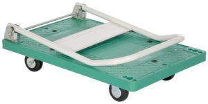 vestil fpt-2133 plastic platform truck with fold down handle, 500 lbs capacity, 33" length x 21" width x 6-1/2" height deck