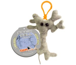 giantmicrobes brain cell plush keychain, neuron plush, neuroscience gifts, neurology gifts, science plush, psychology gifts, psychology decor, brain themed gifts, mental health awareness