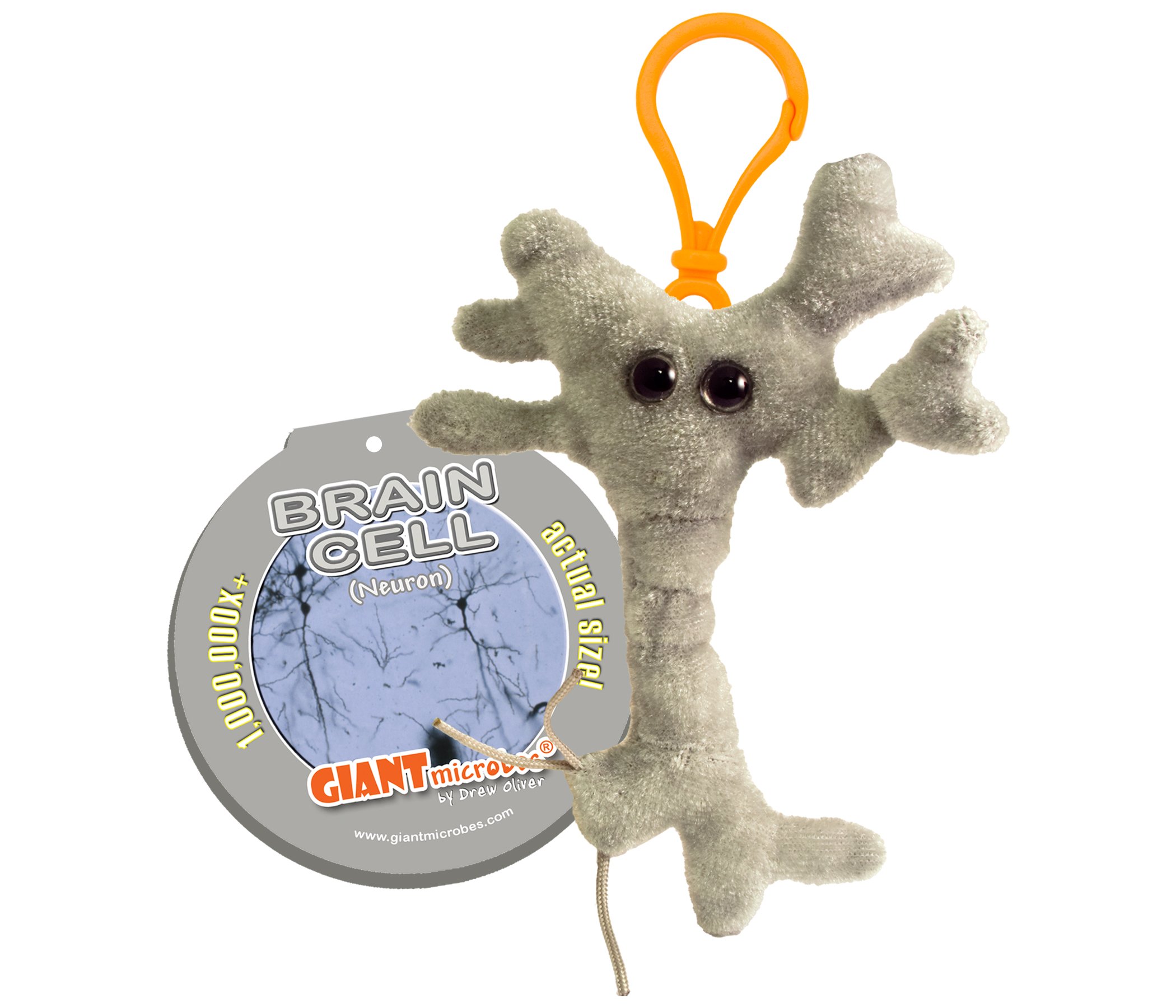 GIANTmicrobes Brain Cell Plush Keychain, Neuron Plush, Neuroscience Gifts, Neurology Gifts, Science Plush, Psychology Gifts, Psychology Decor, Brain Themed Gifts, Mental Health Awareness