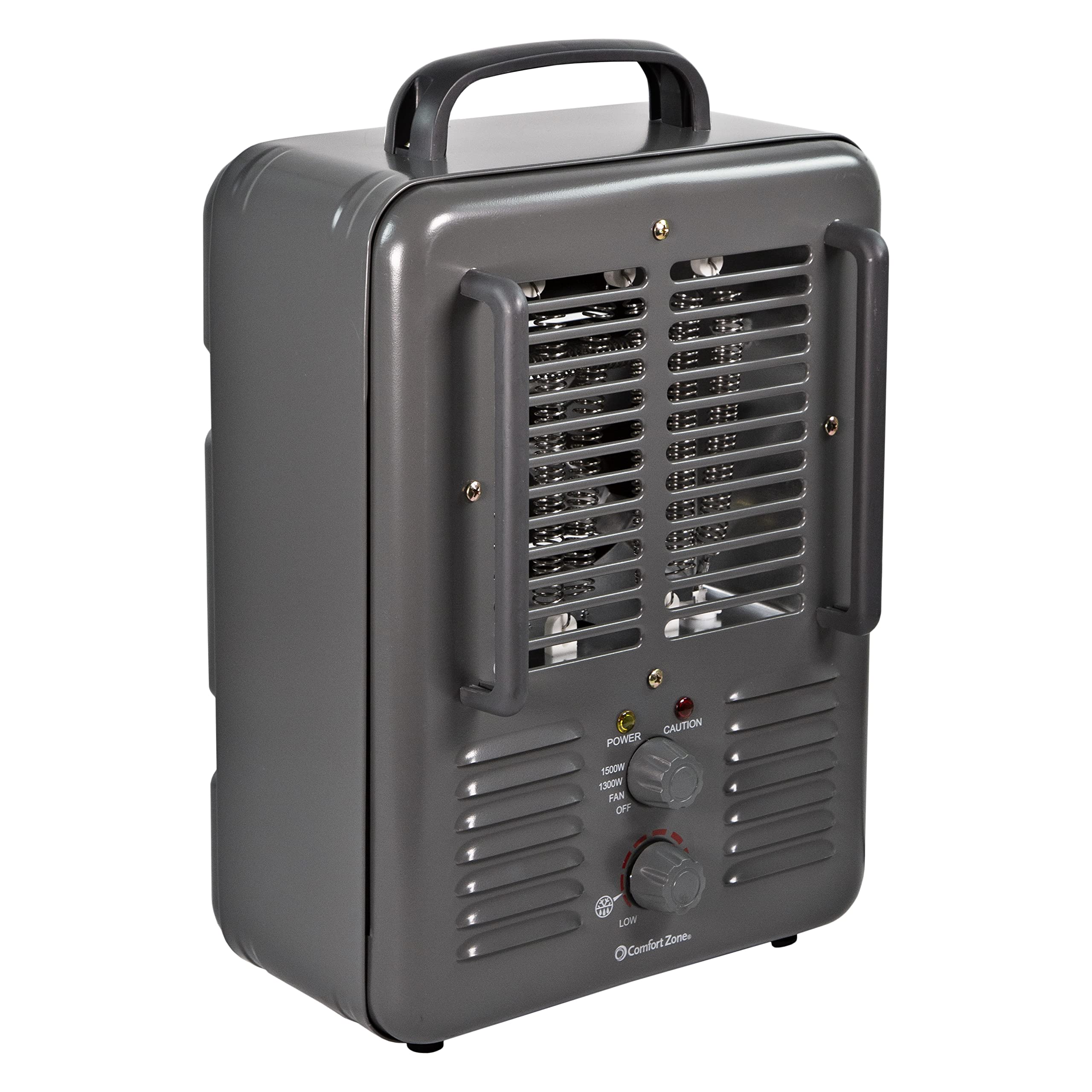 Comfort Zone Electric Portable Milkhouse Style Utility Space Heater with Adjustable Thermostat, Overheat Protection, and Safety Tip-Over Switch, Ideal for Garage or Greenhouse, 1,500W, CZ798