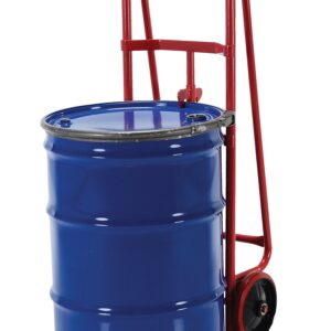 Vestil DBT-RED Steel Drum Truck with Dual Handle, Polyurethane Wheels, 800 lb. Load Capacity, 60-1/4" Length X 13-3/4" Width