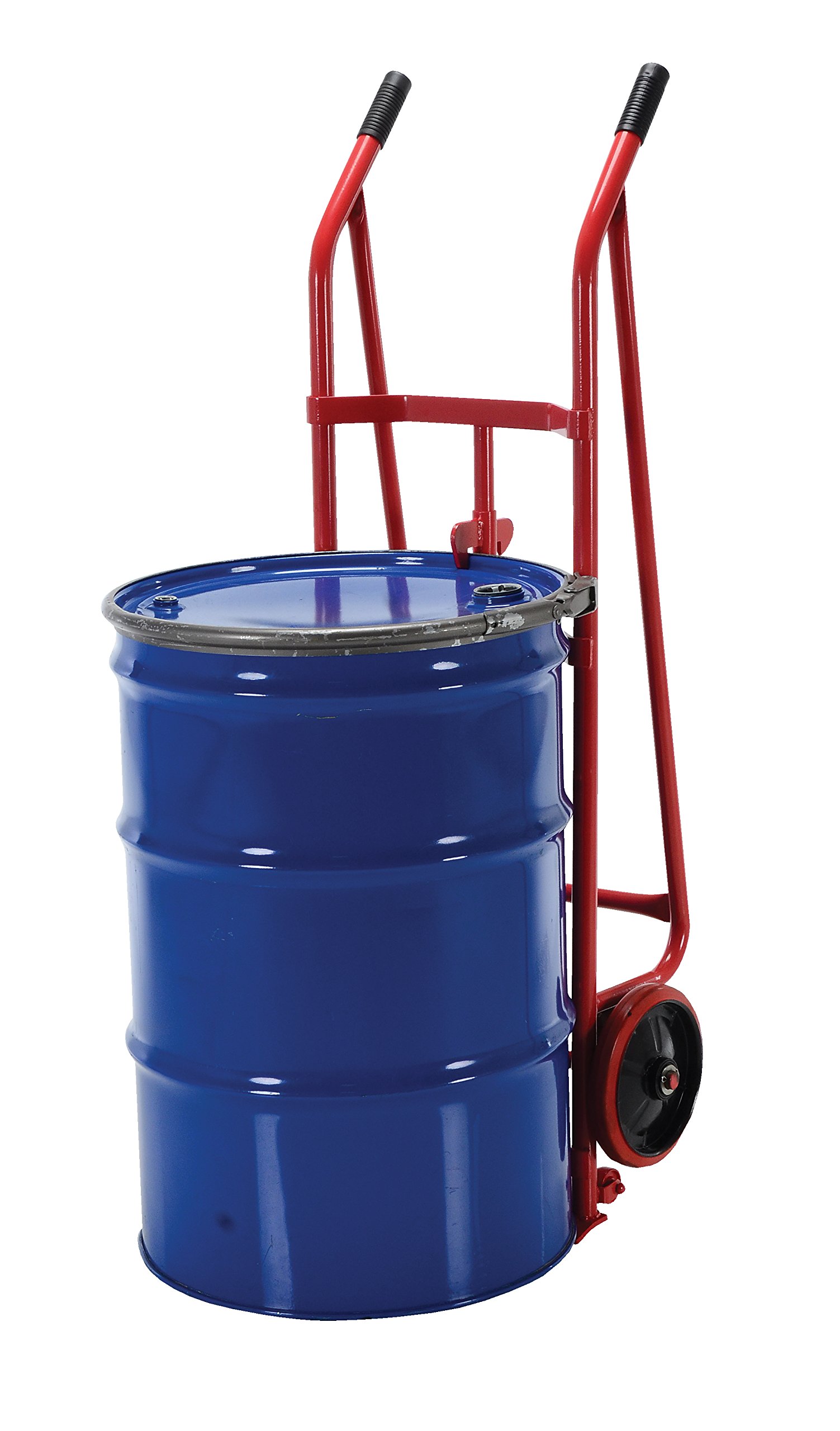 Vestil DBT-RED Steel Drum Truck with Dual Handle, Polyurethane Wheels, 800 lb. Load Capacity, 60-1/4" Length X 13-3/4" Width