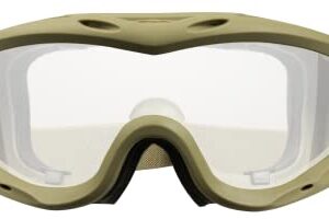 Wiley X Spear Goggle Sunglasses, ANSI Z87 Safety Ballistic Rated Goggles for Men and Women, UV Eye Protection for Shooting and Tactical, Tan Frames, Smoke Grey and Clear Changeable Lenses