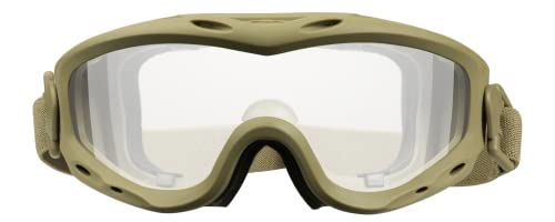 Wiley X Spear Goggle Sunglasses, ANSI Z87 Safety Ballistic Rated Goggles for Men and Women, UV Eye Protection for Shooting and Tactical, Tan Frames, Smoke Grey and Clear Changeable Lenses