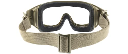 Wiley X Spear Goggle Sunglasses, ANSI Z87 Safety Ballistic Rated Goggles for Men and Women, UV Eye Protection for Shooting and Tactical, Tan Frames, Smoke Grey and Clear Changeable Lenses