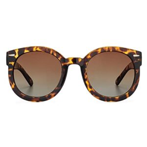 grinderPUNCH Oversized Sunglasses For Women Round Circle Oversized Mod Fashion Tortoise