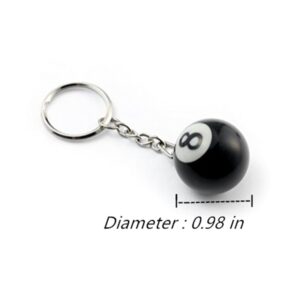 BeeSpring 8 Ball Keychain Creative Key Chain Diameter 0.98 In