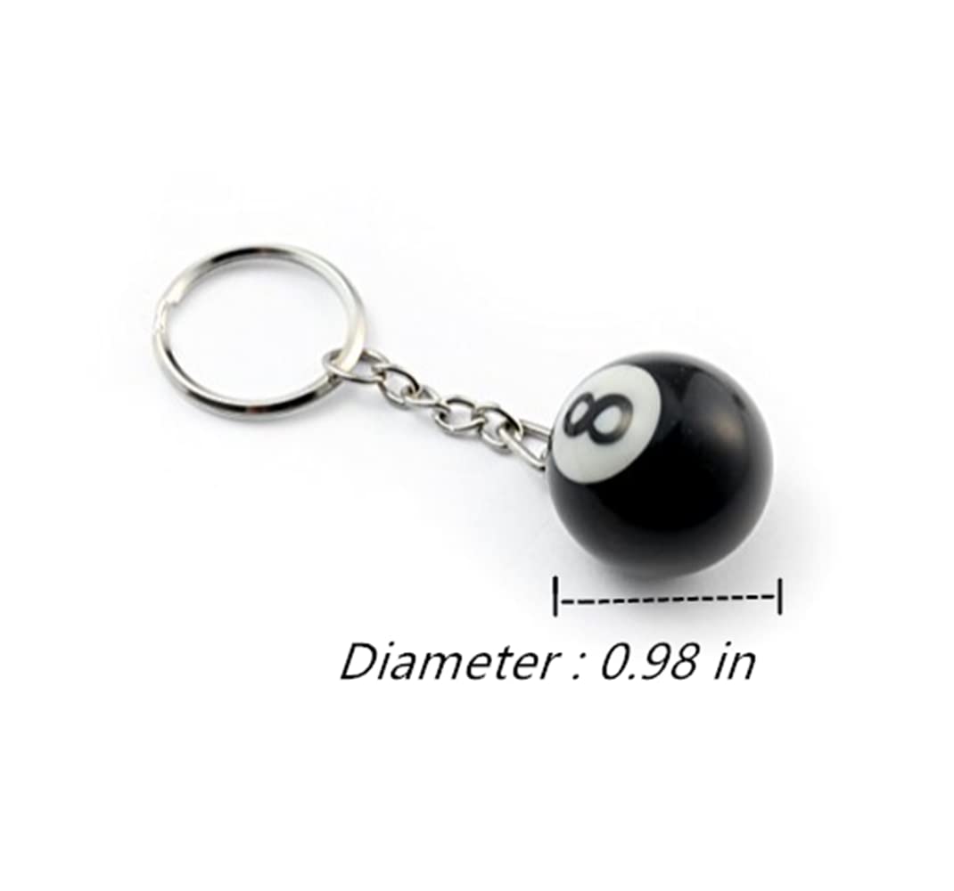 BeeSpring 8 Ball Keychain Creative Key Chain Diameter 0.98 In