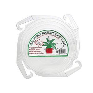 curtis wagner 10" clear hanging basket drip pan saucer (10-pack)