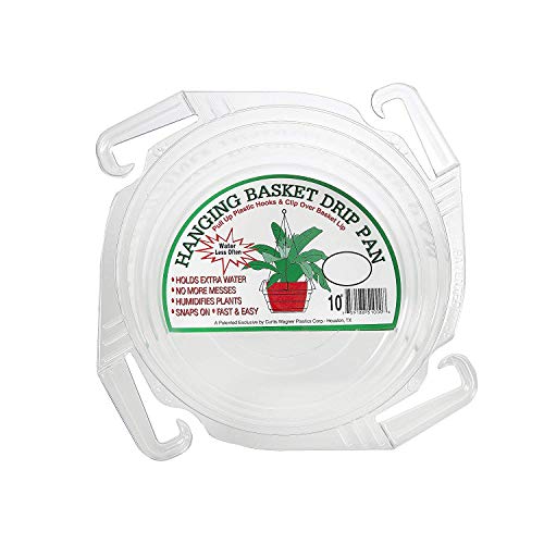 Curtis Wagner 10" Clear Hanging Basket Drip Pan Saucer (10-Pack)