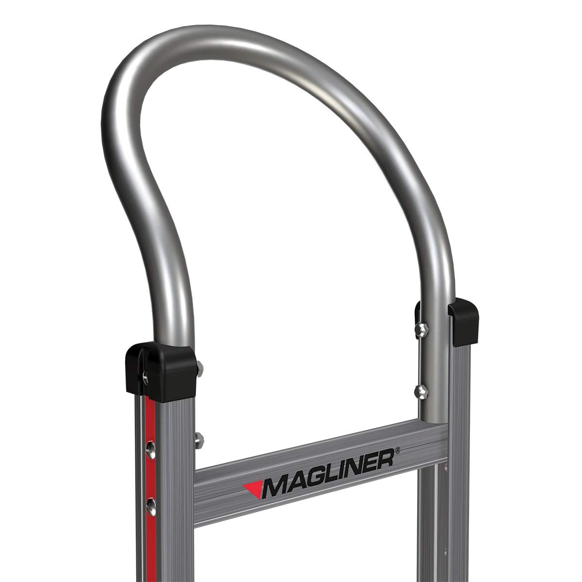 Magline HMK111AAA5 Aluminum Hand Truck, U Loop Handle, Straight Back Frame, 8" Balloon Cushion Wheels, Stairclimbers