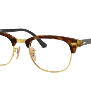 Ray-Ban RX5154 Clubmaster Square Prescription Eyeglass Frames, Brown Havana/Demo Lens, 51 mm