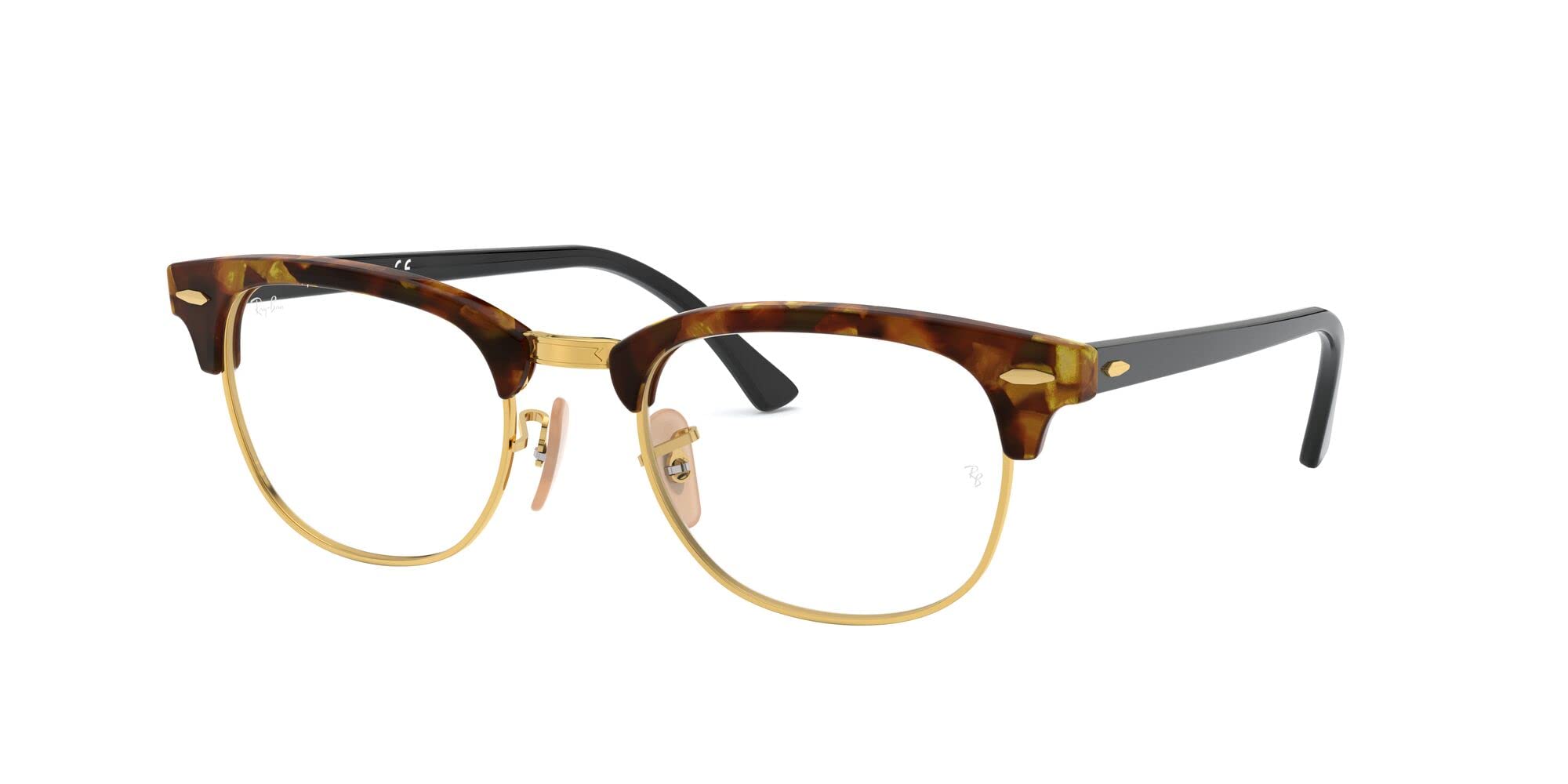 Ray-Ban RX5154 Clubmaster Square Prescription Eyeglass Frames, Brown Havana/Demo Lens, 51 mm