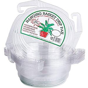 Curtis Wagner 10" Clear Hanging Basket Drip Pan Saucer (10-Pack)