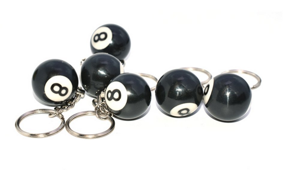 BeeSpring 8 Ball Keychain Creative Key Chain Diameter 0.98 In