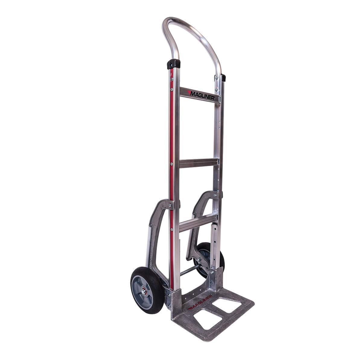 Magline HMK111AAA5 Aluminum Hand Truck, U Loop Handle, Straight Back Frame, 8" Balloon Cushion Wheels, Stairclimbers