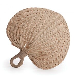 Koyal Wholesale Natural Raffia Hand Fans, 12-Pack Palm Leaf Hand Fans, Buri Fans, Handmade Raffia Fans, Wedding Favor Fans, Favor for Wedding, Fan Programs Wedding