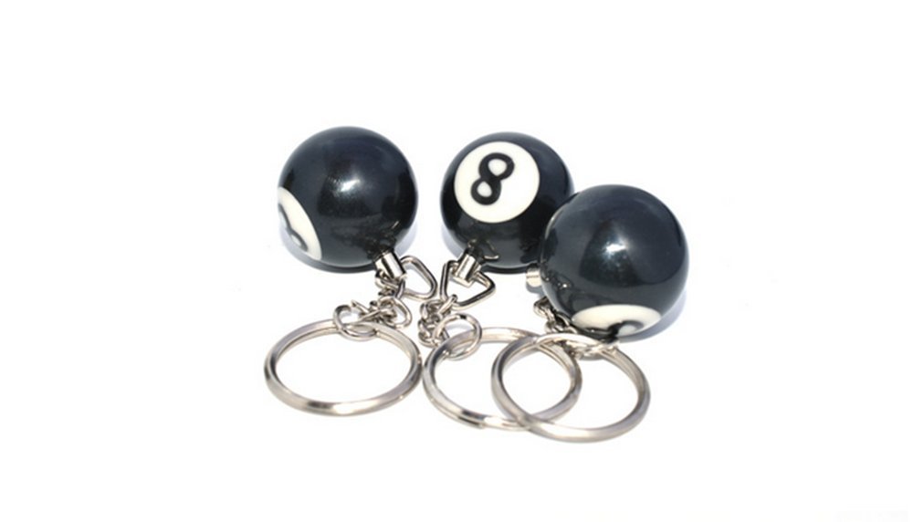 BeeSpring 8 Ball Keychain Creative Key Chain Diameter 0.98 In