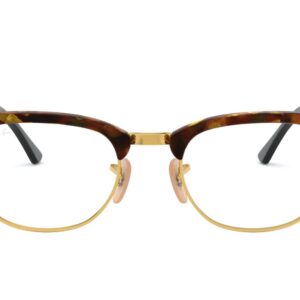 Ray-Ban RX5154 Clubmaster Square Prescription Eyeglass Frames, Brown Havana/Demo Lens, 51 mm