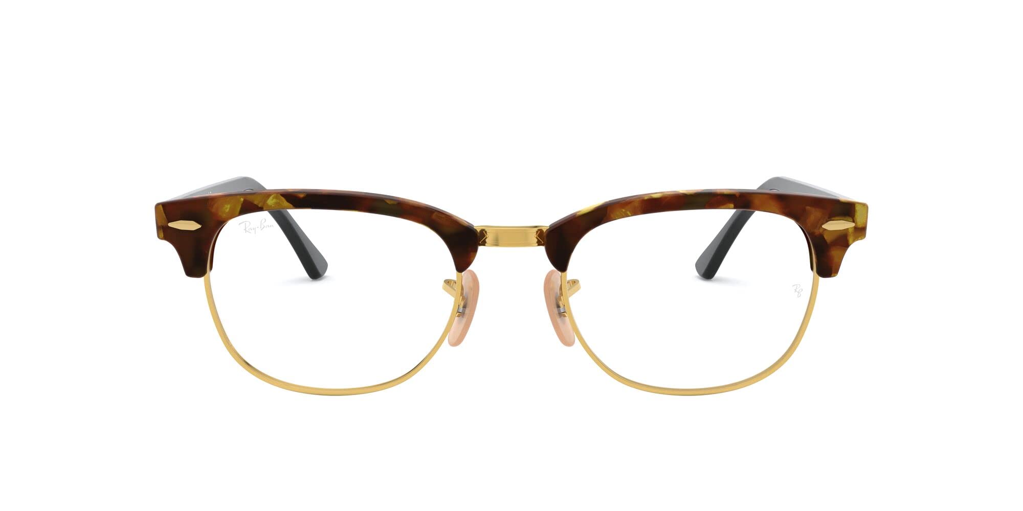 Ray-Ban RX5154 Clubmaster Square Prescription Eyeglass Frames, Brown Havana/Demo Lens, 51 mm