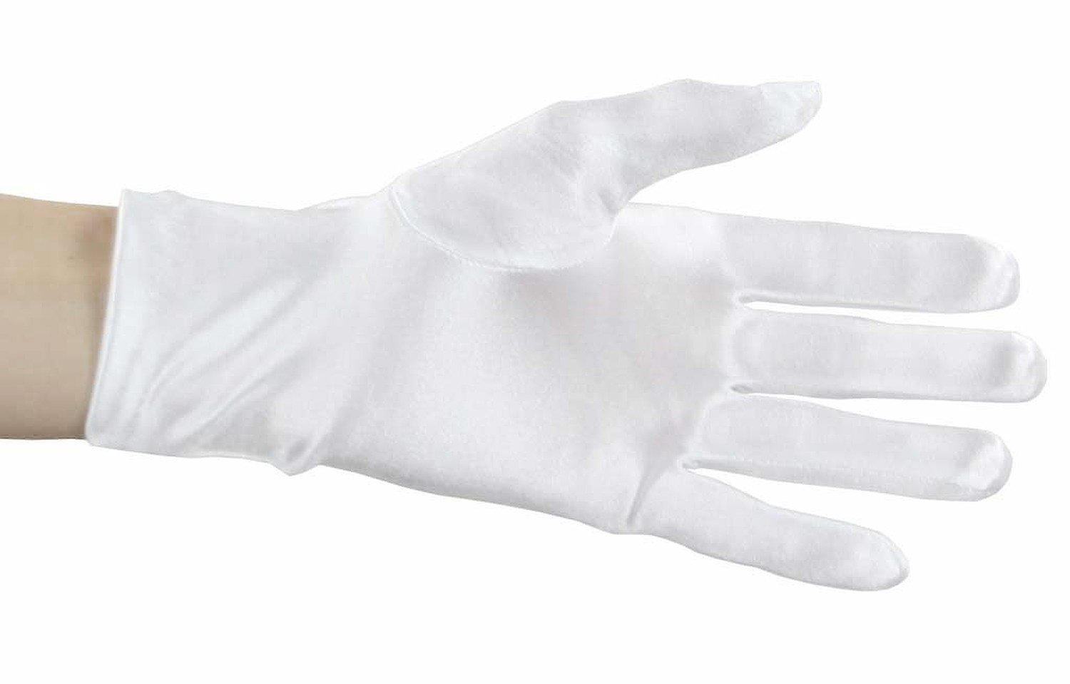 ZAZA BRIDAL Shiny Stretch Satin Dress Gloves Wrist Length 2BL-White