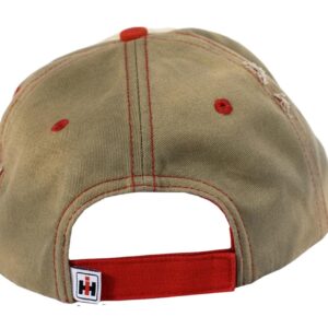 540Brands McCormick Farmall Men's Adjustable Baseball Cap, Distressed Tea-Stained with Logo Patch, 6-Panel Hat Brown