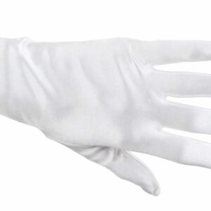 ZAZA BRIDAL Shiny Stretch Satin Dress Gloves Wrist Length 2BL-White