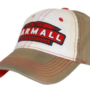 540Brands McCormick Farmall Men's Adjustable Baseball Cap, Distressed Tea-Stained with Logo Patch, 6-Panel Hat Brown