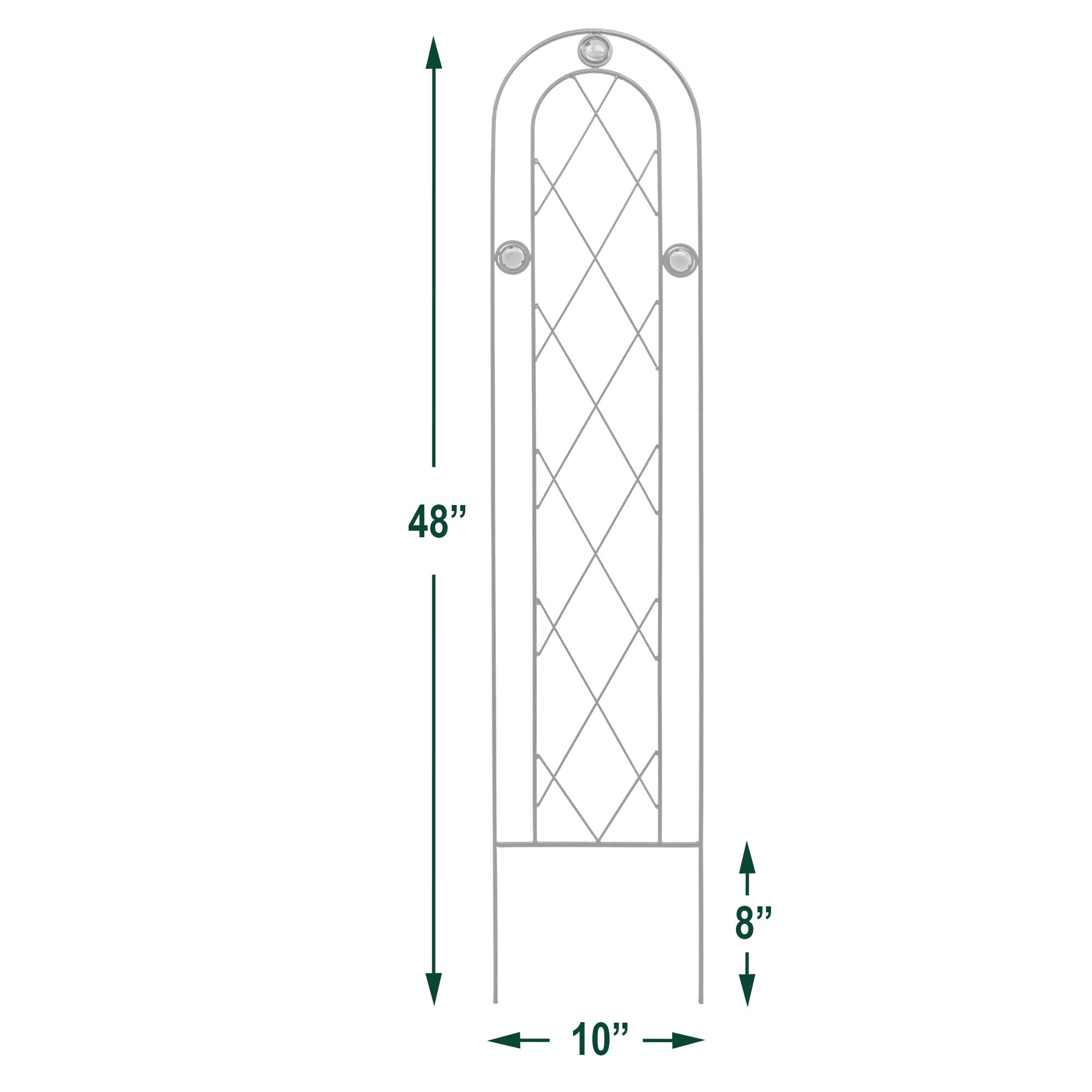 Arcadia Garden Products 4' x 10" TR01 Arched Garden Trellis, Black