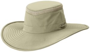 tilley mens womens ltm2 broad brim sun protection guaranteed for life lightweight hat khaki