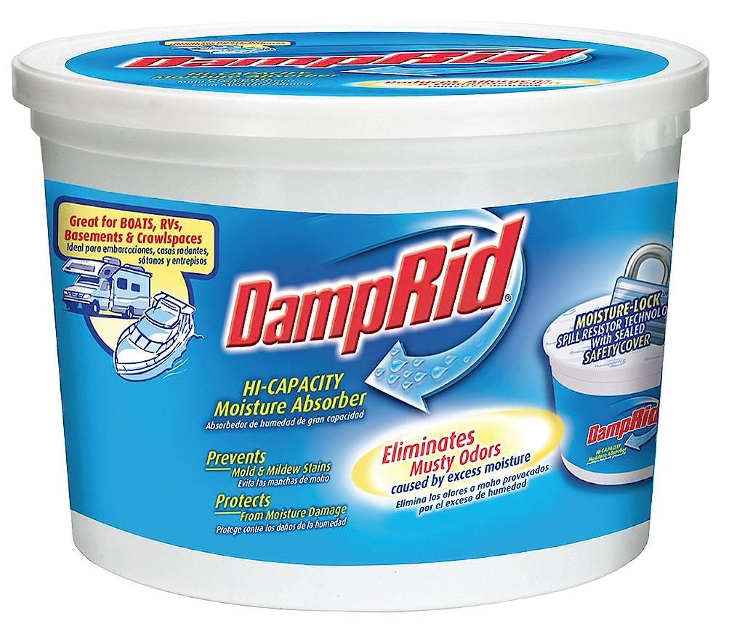 Wm Barr Damp Rid Fg50t 2 Lb Frangrance Free Hi-Capacity Moisture Absorbers