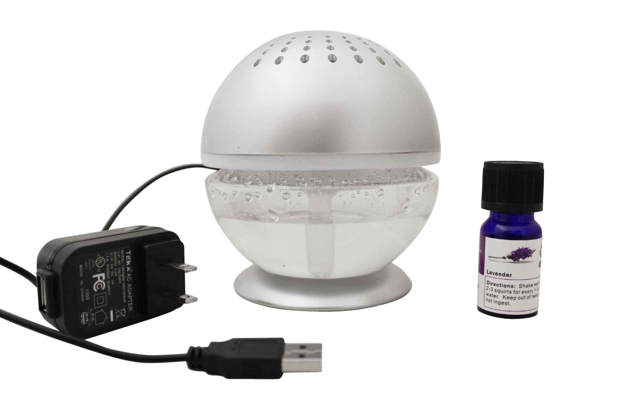 EcoGecko Little Squirt Essential Oil Diffuser, Silver