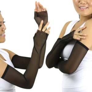 ToBeInStyle Women's Mesh Fingerless Gloves - One Size - Black