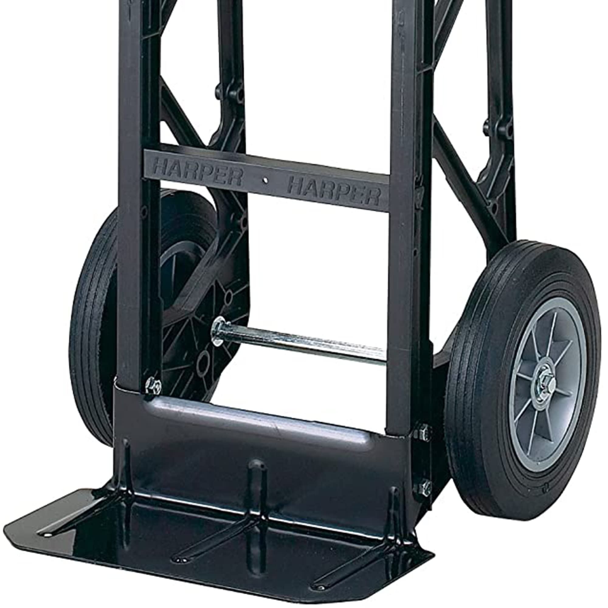 Harper Trucks Flat Free 600 Pound Capacity Heavy-Duty Nylon Frame Hand Truck Dolly Cart with Steel Handle for Warehouses, Offices & Construction Site