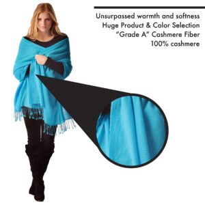 Cashmere Boutique 100% Pure Cashmere Shawl - Soft, Luxury Lightweight, Perfect for Daily Wear or Any Occasion, Long Winter Warm Shawl for Women - Black, 36" x 80"