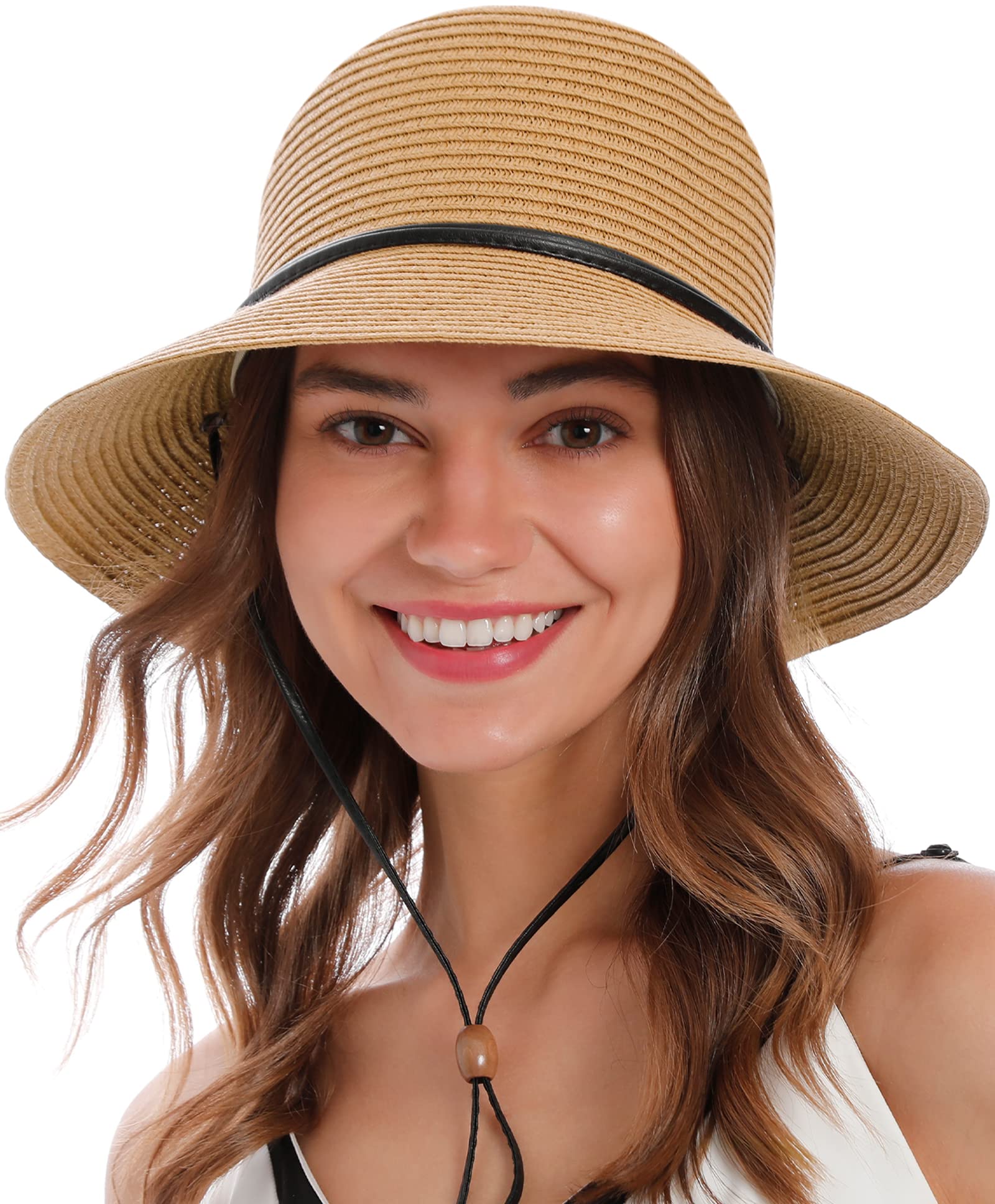 Simplicity Womens Sun Hat Womens Straw Hat Sun Protection Wide Brim Floppy Sun Hat for Women Lightweight Beach Hat Summer Hats, Natural