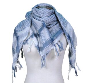 tapp collections premium shemagh head neck scarf - white/blue