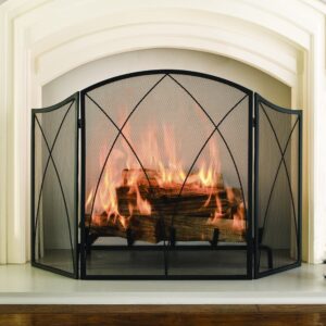 Pleasant Hearth Arched 3-Panel Victorian Gothic Fireplace Screen