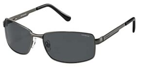 polaroid sunglasses p4416/s rectangular sunglasses, gunmetal & gray polarized, 63 mm