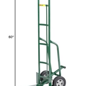 Little Giant TF-370-8S Tall Hand Truck with Foot Kick and Wheel Guards, 8" Solid Rubber Tire Wheel, 800 lbs Capacity, 60" Height